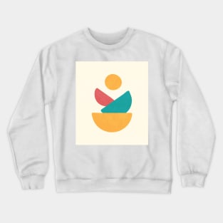 bowl, plates , Abstract design , Mid century modern kids wall art, Nursery room Mounted Print Crewneck Sweatshirt